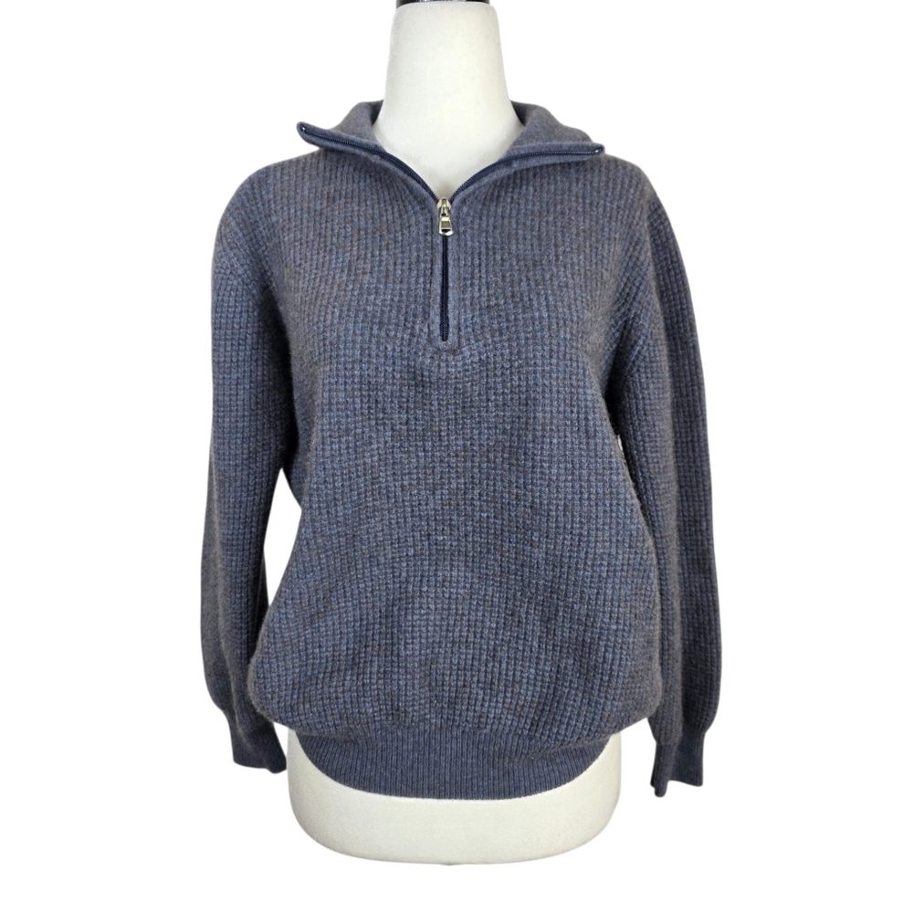 Maglificio Bartolini italian knitted wool cashmere blend  Half-Zip Sweater